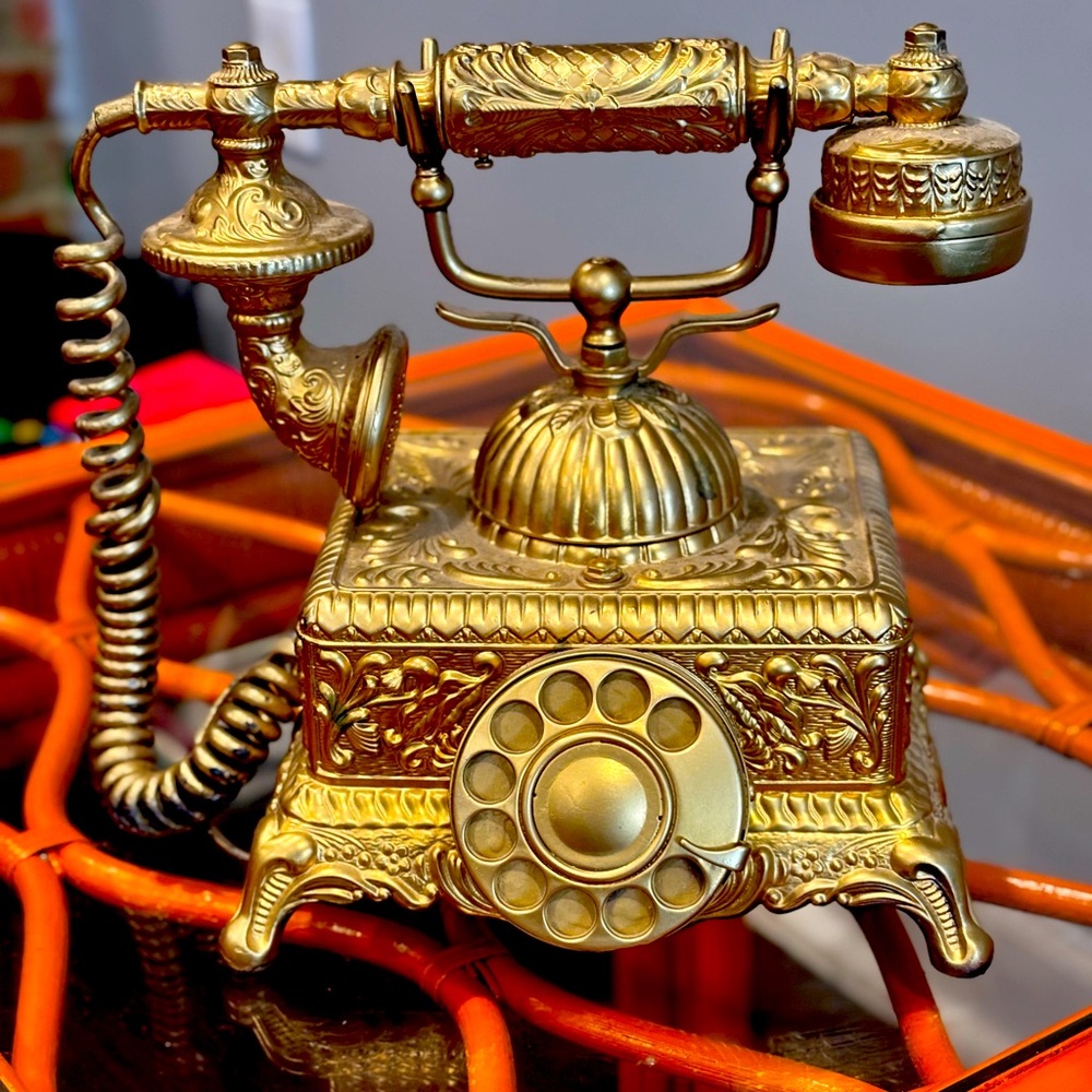 Vintage Brass Rotary Phone